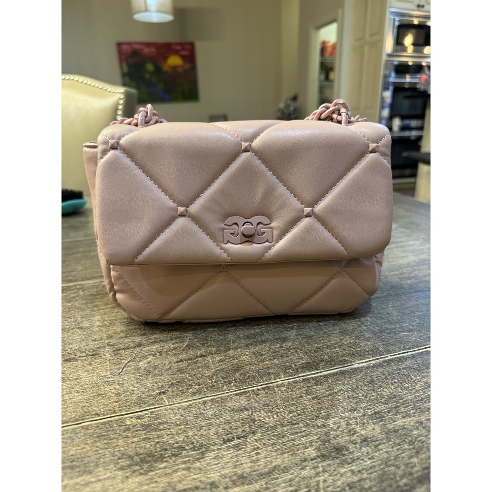 Soft Quilted Gilda Paris Handbag Blush Color, Metal Chain Straps,New W Tag $159 - Picture 2 of 9
